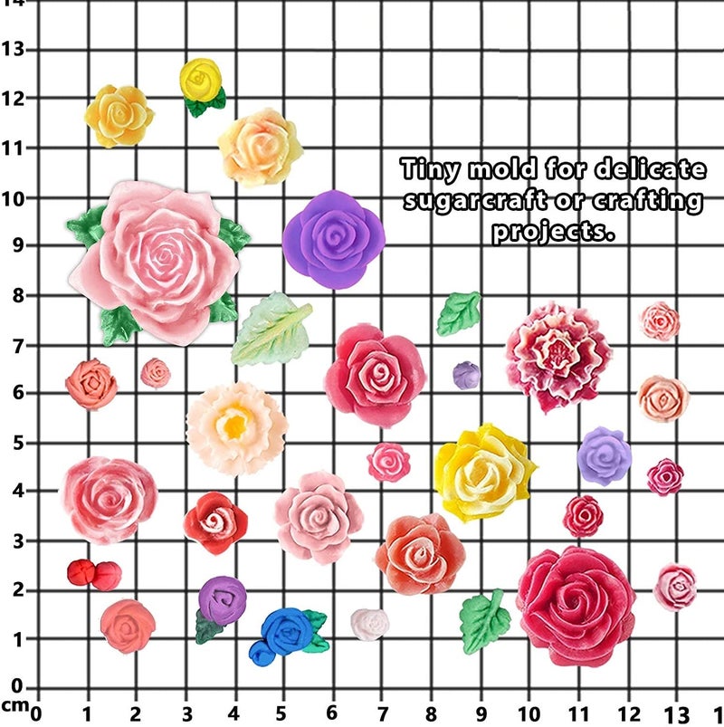 Jubilant 32 Cavity Roses Flower Fondant Candy Silicone Mold for Sugarcraft Cake Decoration, Cupcake Topper, Polymer Clay, Soap Wax Making, Resin Jewelry Casting Crafting Projects - Image 5