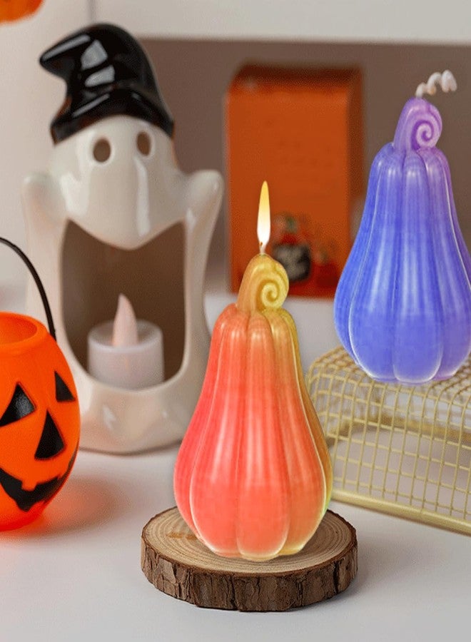 KuuGuu 2 PCS Pumpkin Candle Molds 3D Pumpkin Silicone Mold Fall Halloween Thanksgiving Ornament Mould for DIY Resin Candle Soap Wax Candles Chocolate Cake Fondant Dessert Art Gifts Home Decorating - Image 5