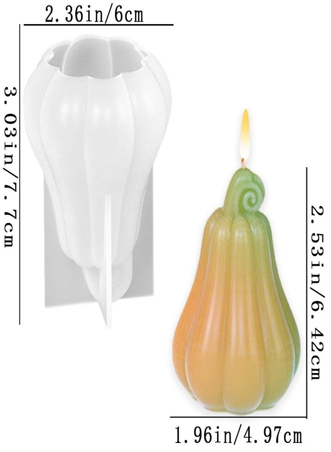 KuuGuu 2 PCS Pumpkin Candle Molds 3D Pumpkin Silicone Mold Fall Halloween Thanksgiving Ornament Mould for DIY Resin Candle Soap Wax Candles Chocolate Cake Fondant Dessert Art Gifts Home Decorating - Image 2