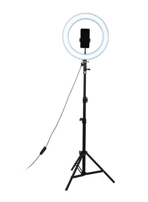 LED Photography Ring Light With Tripod Stand Black/White