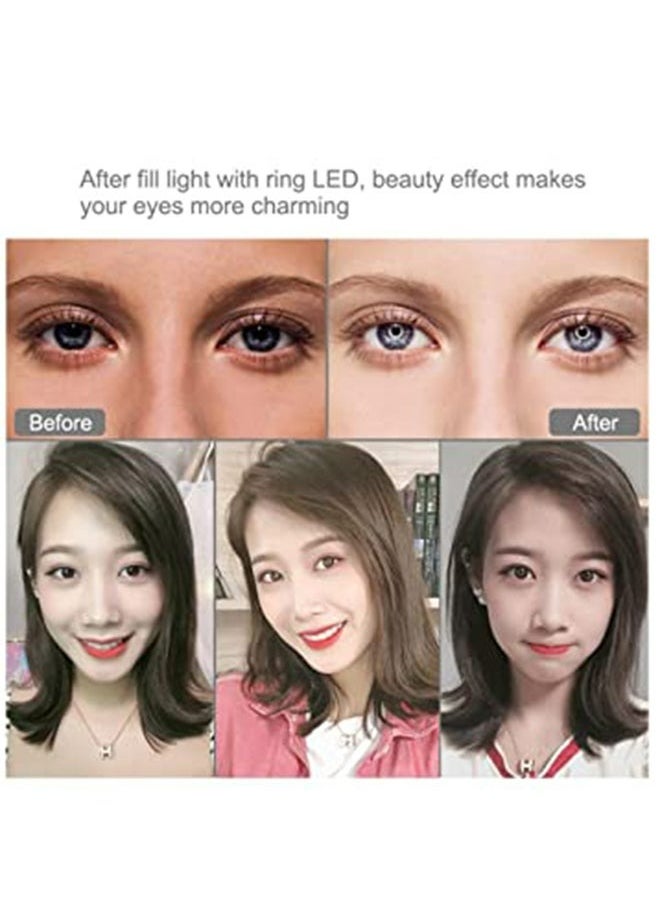 East Lady - LED Photography Ring Light With Tripod Stand Black/White - Image 1