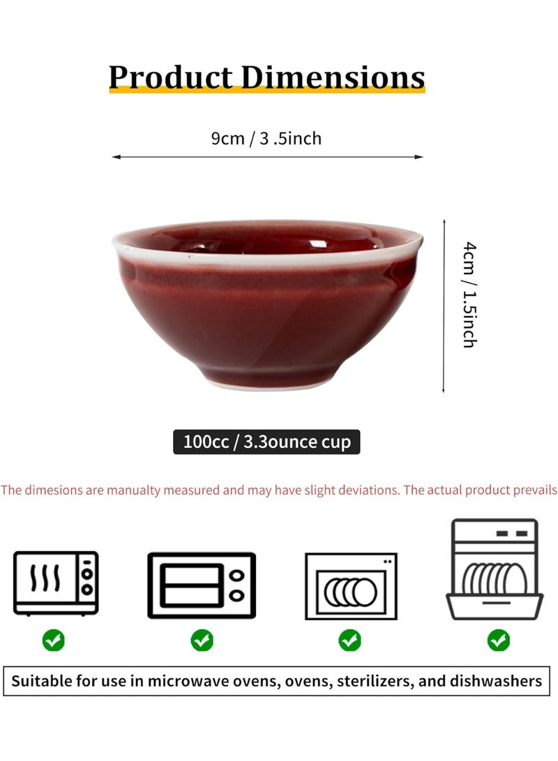 GOLD MANTIS Elegant Lang Kiln Red Ceramic Tea Cup – 3.3 oz High-Temperature Porcelain for All Occasions, Dishwasher & Microwave Safe, Ideal for Green & Black Tea - Image 3