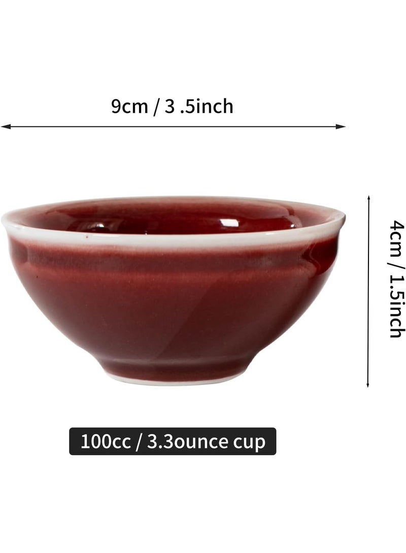 GOLD MANTIS Elegant Lang Kiln Red Ceramic Tea Cup – 3.3 oz High-Temperature Porcelain for All Occasions, Dishwasher & Microwave Safe, Ideal for Green & Black Tea - Image 4
