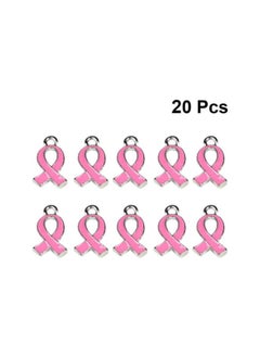WYBOT Alloy Charms Metal Ribbon Pendant Jewelry Making Accessories for Girls Lady 20pcs (Pink)  - Image 2