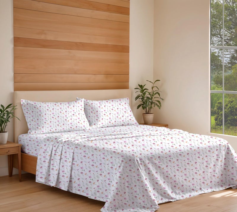 RUVANTI 100% Organic Cotton Sheets Full Size, Percale Weave, GOTS Certified, 4-Piece Set, Deep Pocket 15", Crisp & Breathable, Soft Durable Bedding, SÃ¡banas AlgodÃ³n OrgÃ¡nico â€“ Obsessed Stems - Image 2