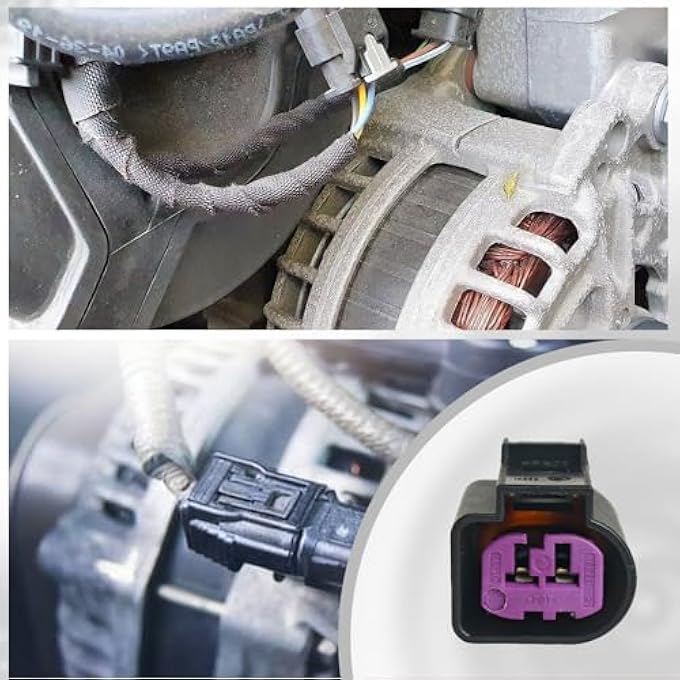 AUOSTMO 2-Pin Alternator Wire Harness Repair Lead Pigtail Connector Compatible with Mercedes Volkswagen Golf Beetle AUD 367W LJQ - Image 5