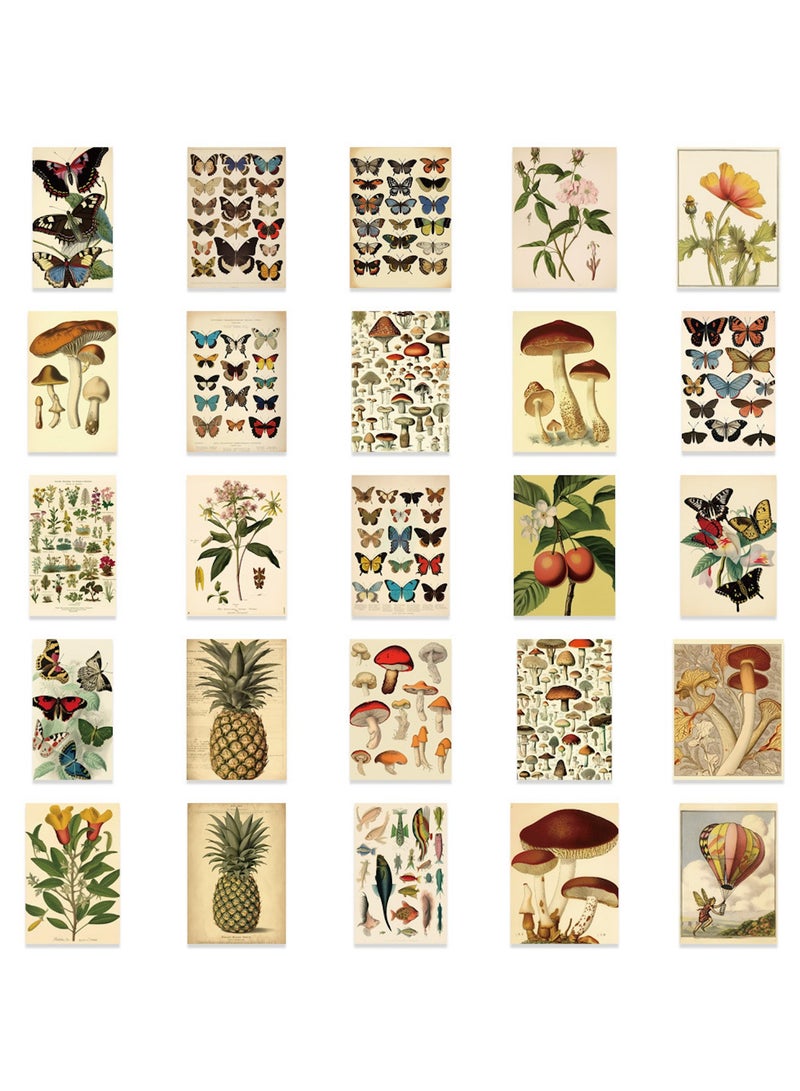 ملصقات نباتية عتيقة على شكل فراشة 100 قطعة ملصقات زهور نباتية لطيفة لأجهزة الكمبيوتر المحمول والتزلج وزجاجة الماء والدفتر والسيارات والهاتف والأمتعة والغيتار وملصقات ريترو مقاومة للماء للمراهقين والبنات والأولاد - Image 5