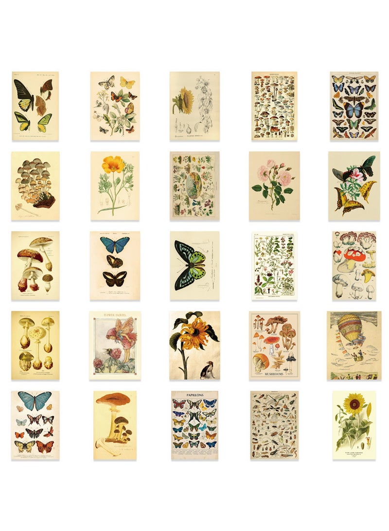 ملصقات نباتية عتيقة على شكل فراشة 100 قطعة ملصقات زهور نباتية لطيفة لأجهزة الكمبيوتر المحمول والتزلج وزجاجة الماء والدفتر والسيارات والهاتف والأمتعة والغيتار وملصقات ريترو مقاومة للماء للمراهقين والبنات والأولاد - Image 4