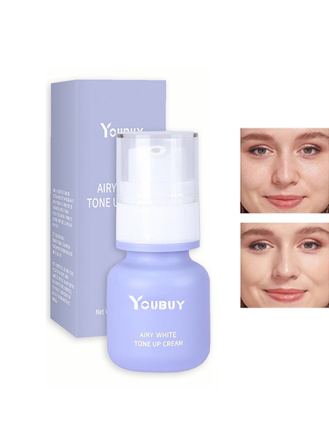 YOUBUY Airy White Tone Up Cream, Lightweight Hydrating Primer with Botanical Extracts, Brightening & Smoothing Mousse Texture - Image 1
