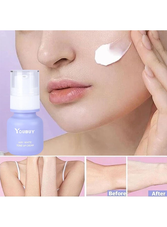 YOUBUY Airy White Tone Up Cream, Lightweight Hydrating Primer with Botanical Extracts, Brightening & Smoothing Mousse Texture - Image 4