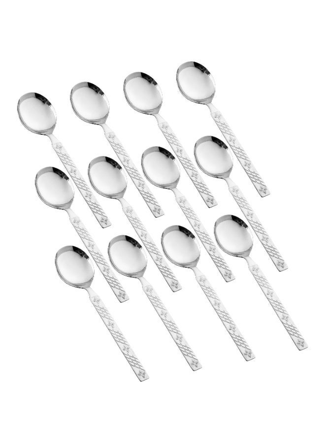 Hic 12-Piece Stainless Steel Soup Spoon Set Silver - Image 1