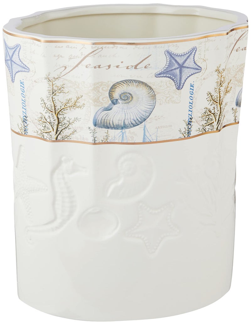 Avanti Linens - Waste Basket, Guest Bathroom Essentials, Nautical Home Decor (Antigua Collection) - Image 1