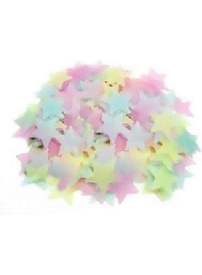 Fluorescent Wall Stickers Decal Glow Luminous Stars Multicolor