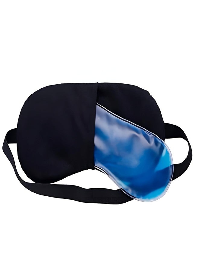 eyurva Cooling Gel Relaxing Eye Sleep Mask For Dark Circles, Dry Eyes, Cooling Eyes, Pain Relief, Redness, Eye Patches, Sleeping Cool Pad Suitable For All Family Members Sleeping Mask (Black Gel) - Image 1