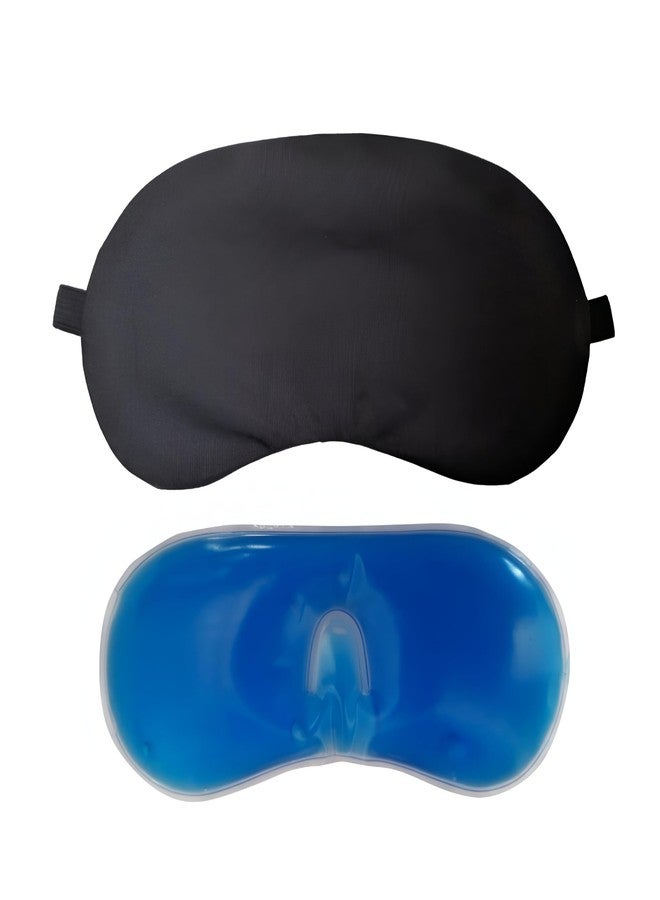 eyurva Cooling Gel Relaxing Eye Sleep Mask For Dark Circles, Dry Eyes, Cooling Eyes, Pain Relief, Redness, Eye Patches, Sleeping Cool Pad Suitable For All Family Members Sleeping Mask (Black Gel) - Image 2