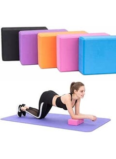 Generic High Density Non-Slip Yoga Block Home Gym Expandable Yoga/Pilates/Fitness Exercise (2 Pack), Multicolor  - Image 1