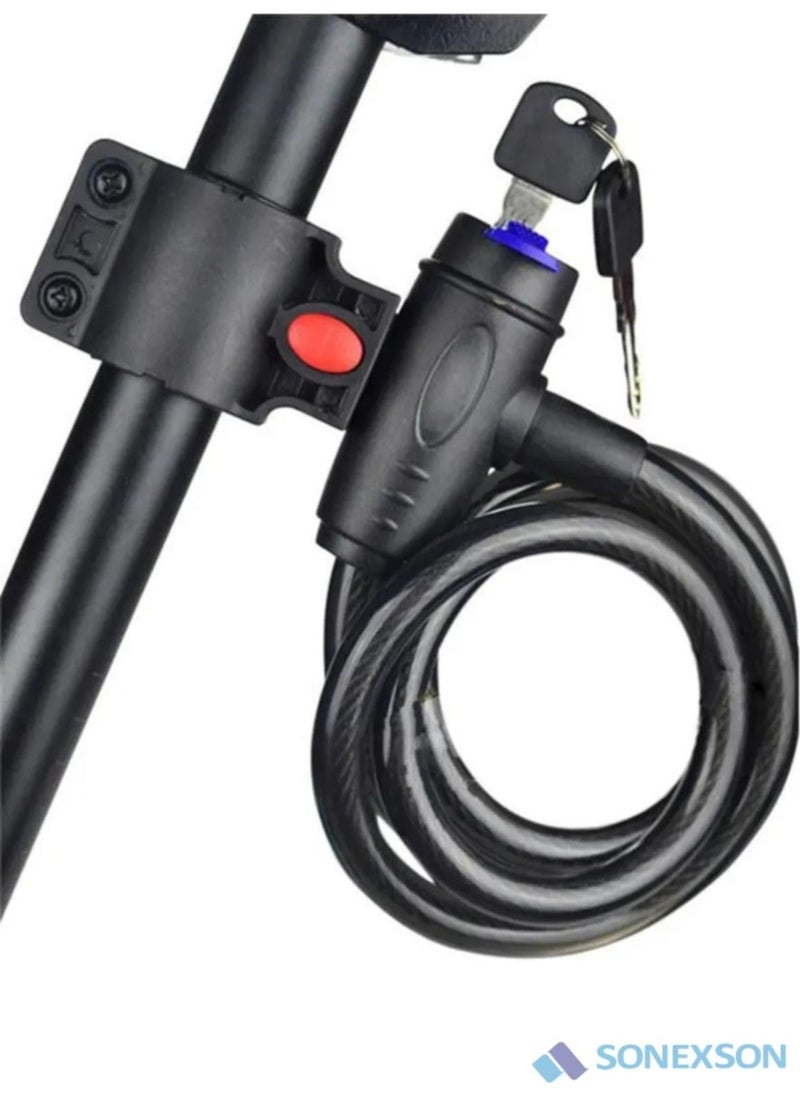 SONEX - Keyed Steel Lock Bicycle Motorcycle Security Lock Baby Carriage 80 cm - Image 1