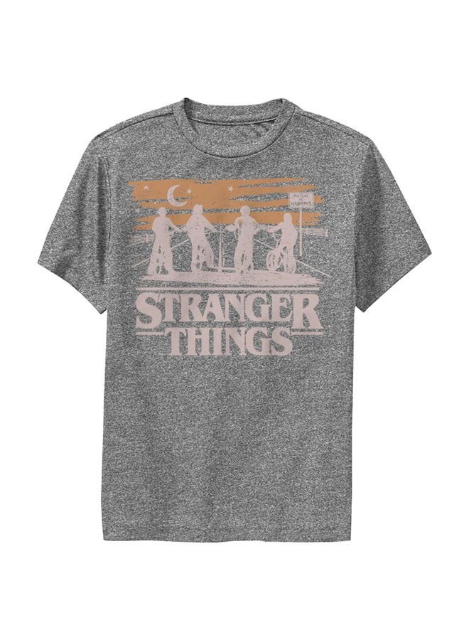 Stranger Things Jank Drawing Boys Short Sleeve Tee Shirt, Charcoal Heather, X-Large