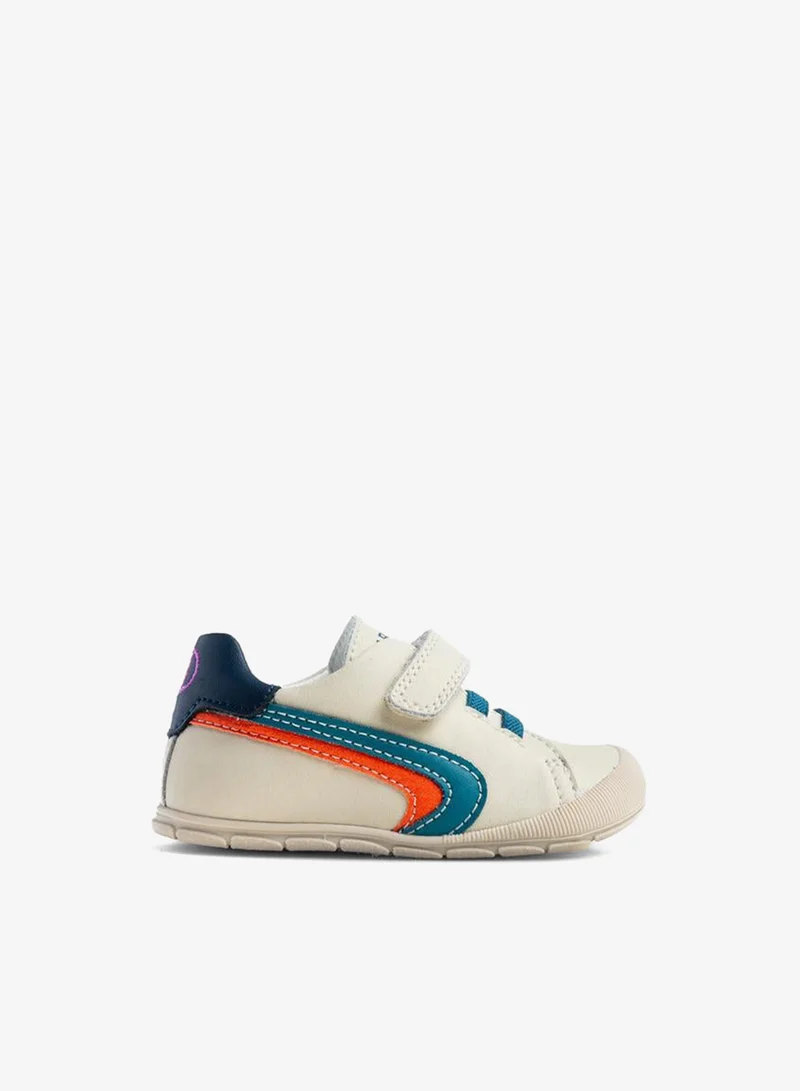 Pablosky Striped Leather Booties With Hook & Loop Closure