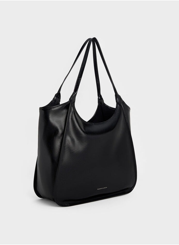 Charles & Keith Charles & Keith Siana Metallic Crinkle Effect Slouchy Tote Bag  - Image 2