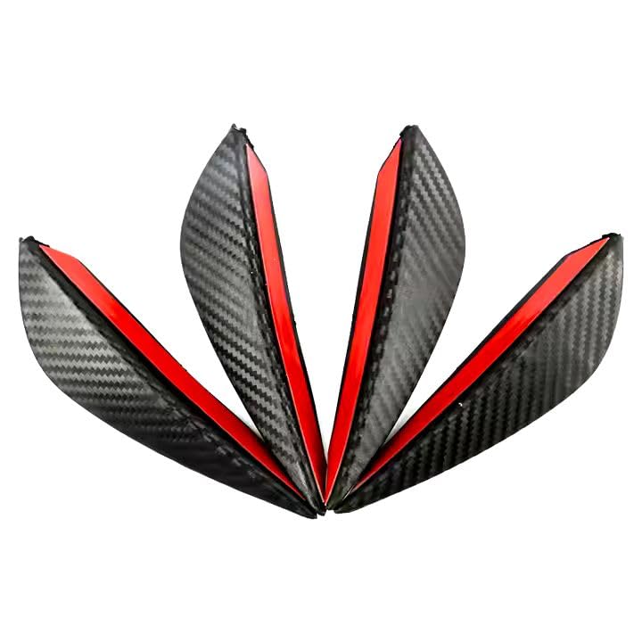 AutoBizarre Car Front Bumper Lip Splitter Fins Carbon Fiber Rubber Rear Diffuser- Set of 4 Pcs Bumper Knife - Image 4
