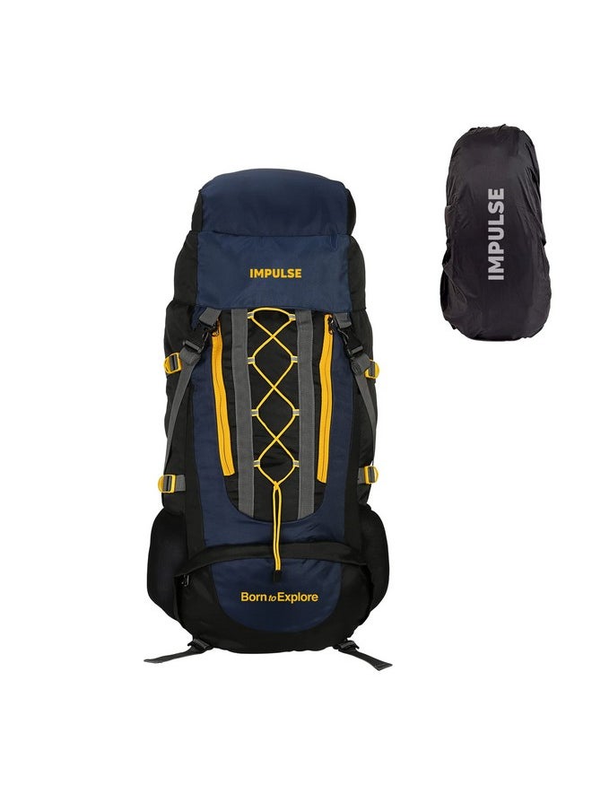 Impulse Impulse Loops Rucksack bags 75 litres travel bag for men tourist bag for travel backpack for hiking trekking Bag for men camping with 1 year Warranty(Blue)  - Image 1
