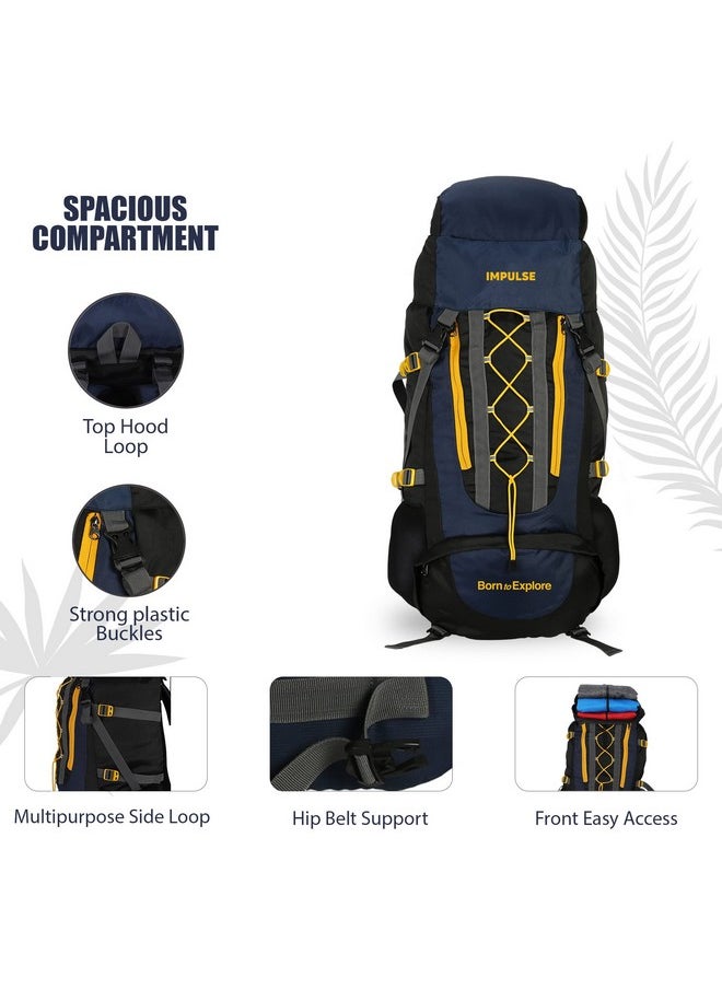 Impulse Impulse Loops Rucksack bags 75 litres travel bag for men tourist bag for travel backpack for hiking trekking Bag for men camping with 1 year Warranty(Blue)  - Image 2