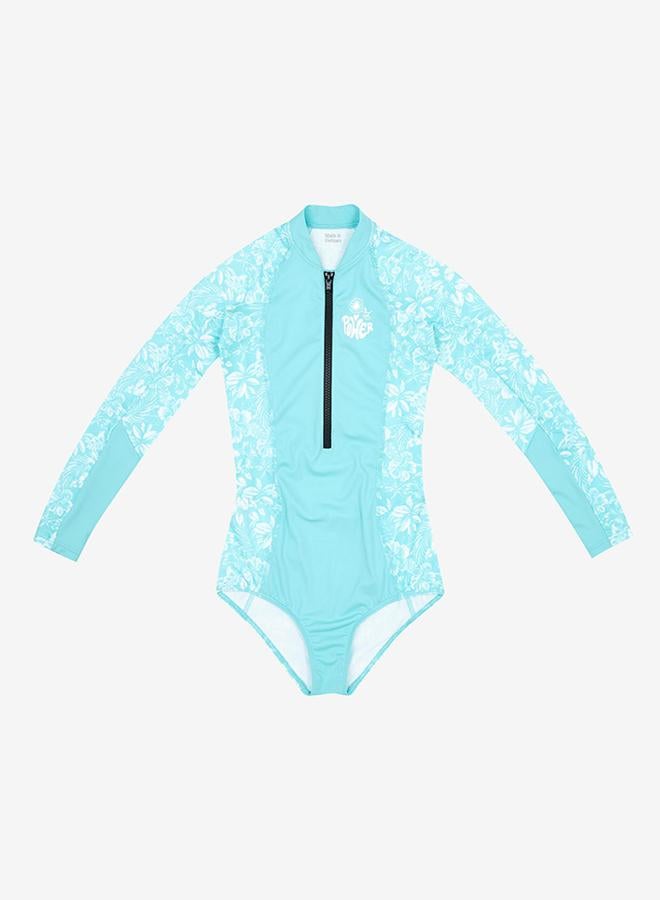 DECATHLON Girls’ surfing front zip long sleeve one-piece swimsuit - 500 - Image 3