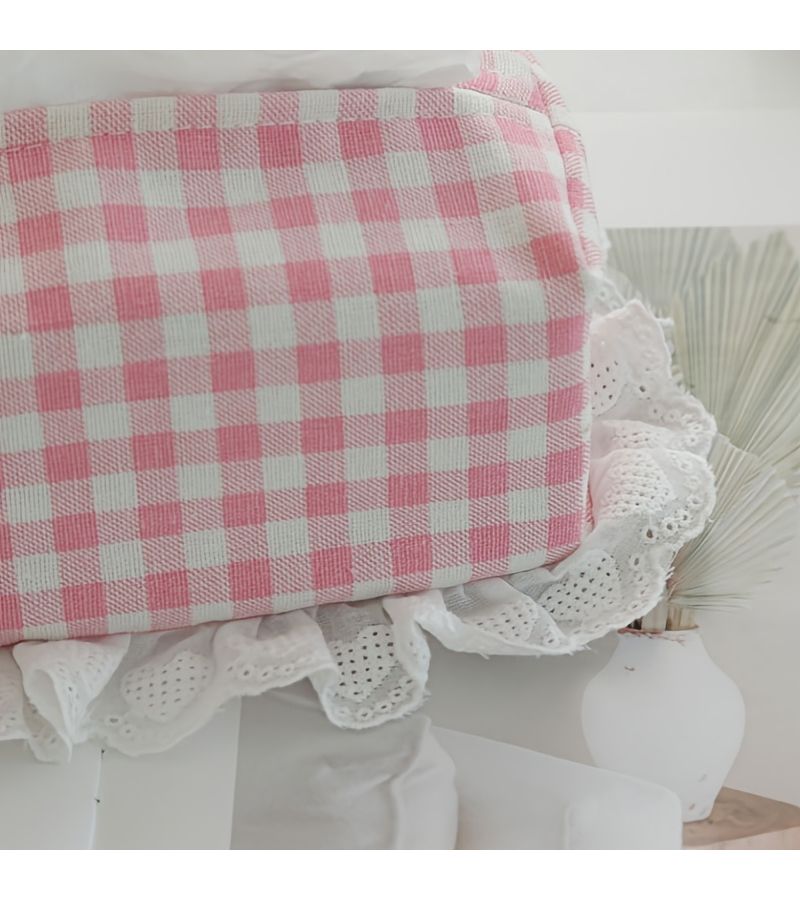 Creative Pink Stripes Tissue Box With Lace Edges For Living Room Bedroom And Car - Image 4