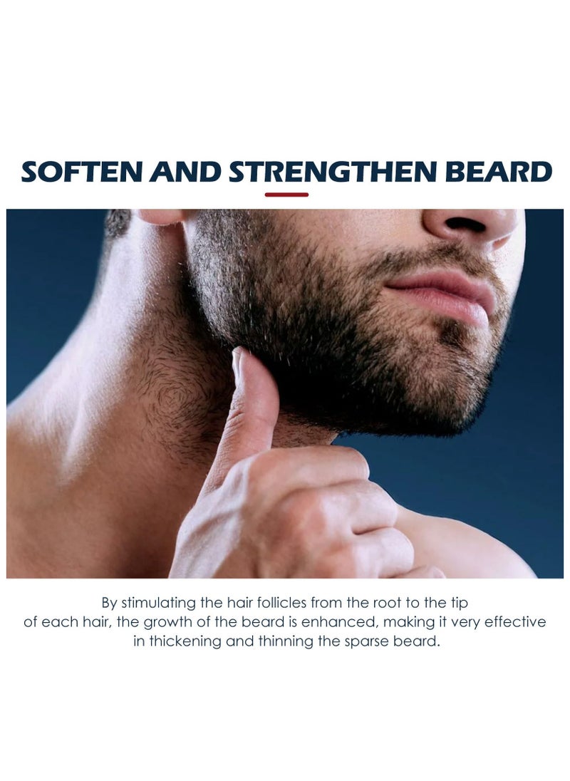 Beard Growth Kit, Natural Hair Growth Serum for Men with Patchy Facial Growth, Stimulate, Promote Hair Regrowth (2in1)