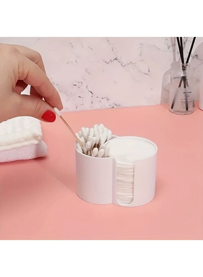 Transparent 2 In 1 Dual Compartment Round Cosmetic Organizer With Lid Portable Makeup Box - Image 2