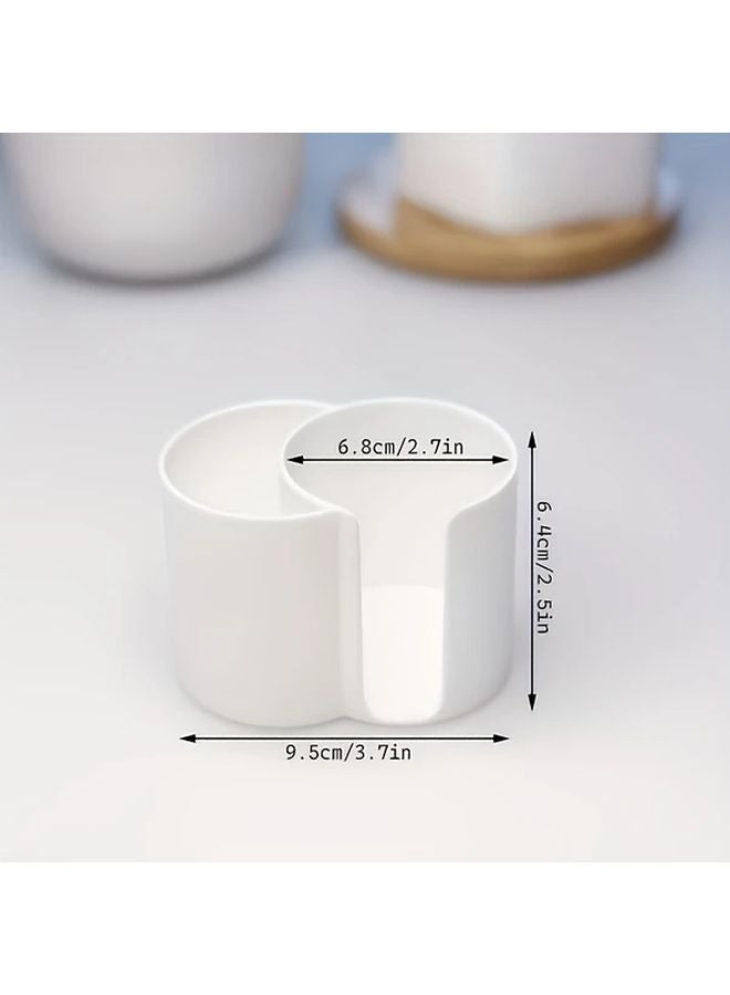 Transparent 2 In 1 Dual Compartment Round Cosmetic Organizer With Lid Portable Makeup Box - Image 3
