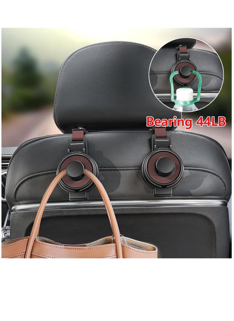 Excefore Car Seat Headrest Hook, 3 in 1 Car Purse Hook with Phone Holder and Car Cup Holder for Car Seat Organizer Behind Over The Seat Hook Hang Purse or Bags,Cups and Phone, Brown, 1 Pcs  - Image 3