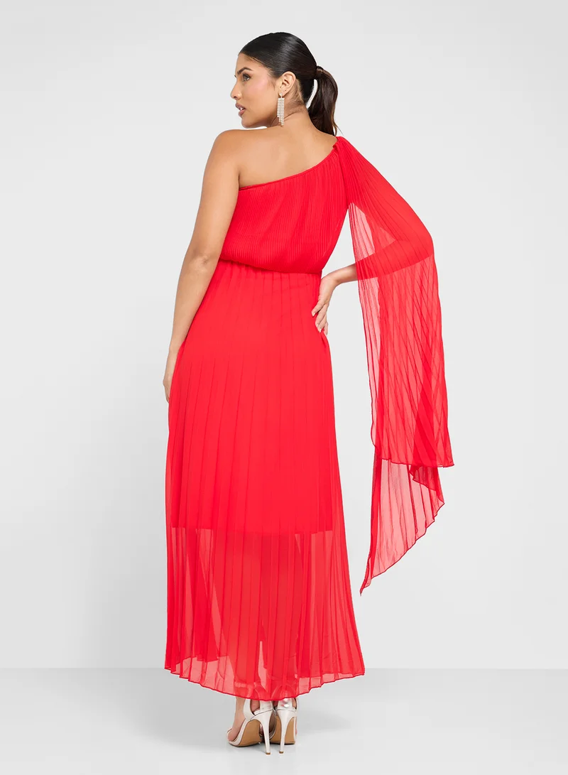 ELLA Pleated One-Shoulder Dress