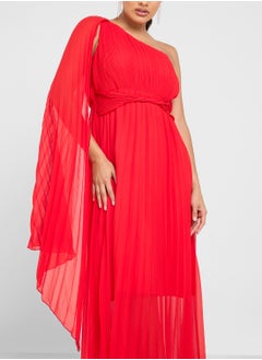 ELLA One Shoulder Pleated Dress  - Image 3