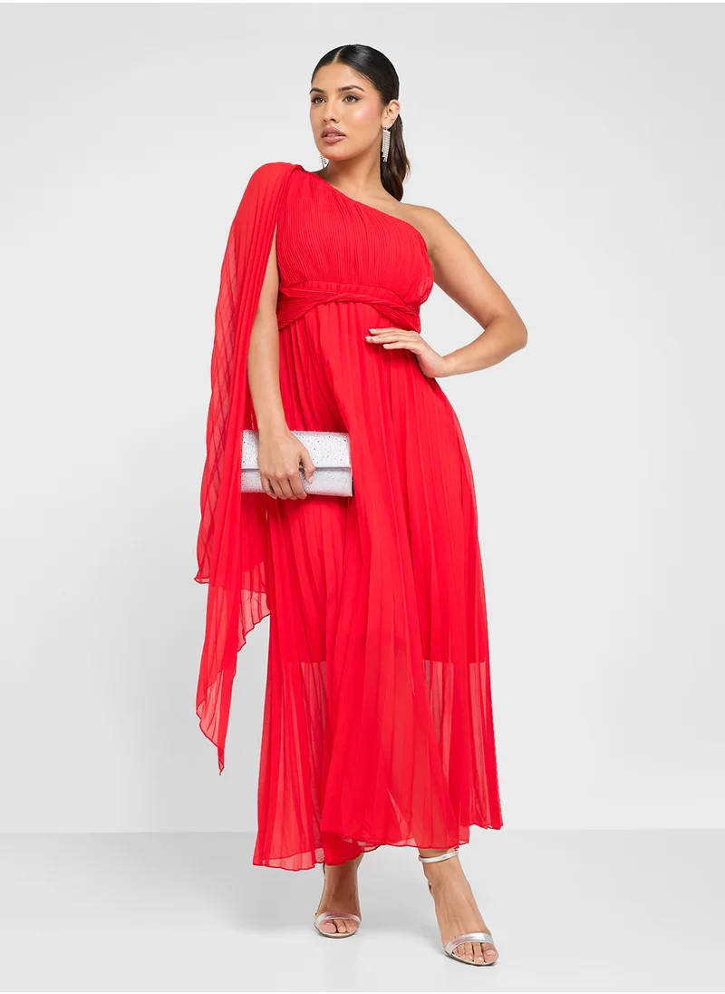 ايلا One Shoulder Pleated Dress