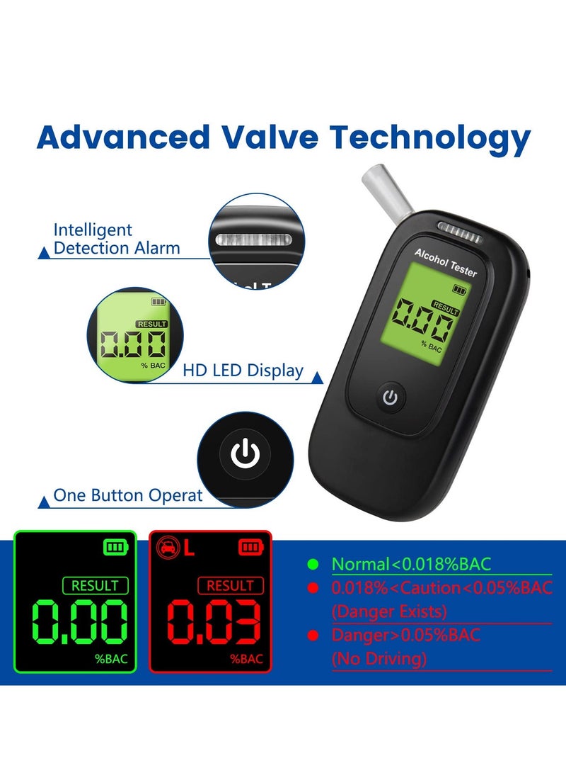Breathalyzer Portable Tester, Professional Grade Accuracy Breath Tester with 4 Mouthpieces LCD Digital Display for Personal Professional Use - Image 3