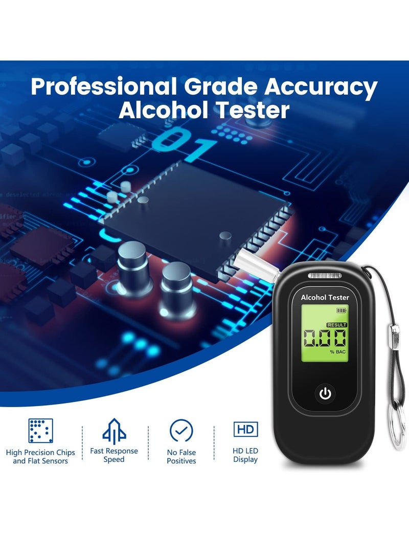 Breathalyzer Portable Tester, Professional Grade Accuracy Breath Tester with 4 Mouthpieces LCD Digital Display for Personal Professional Use - Image 2