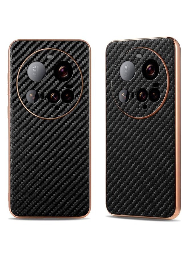 Generic Plated frame carbon fiber texture all inclusive protective cover suitable for Xiaomi 15 Ultra phone case  - Image 2