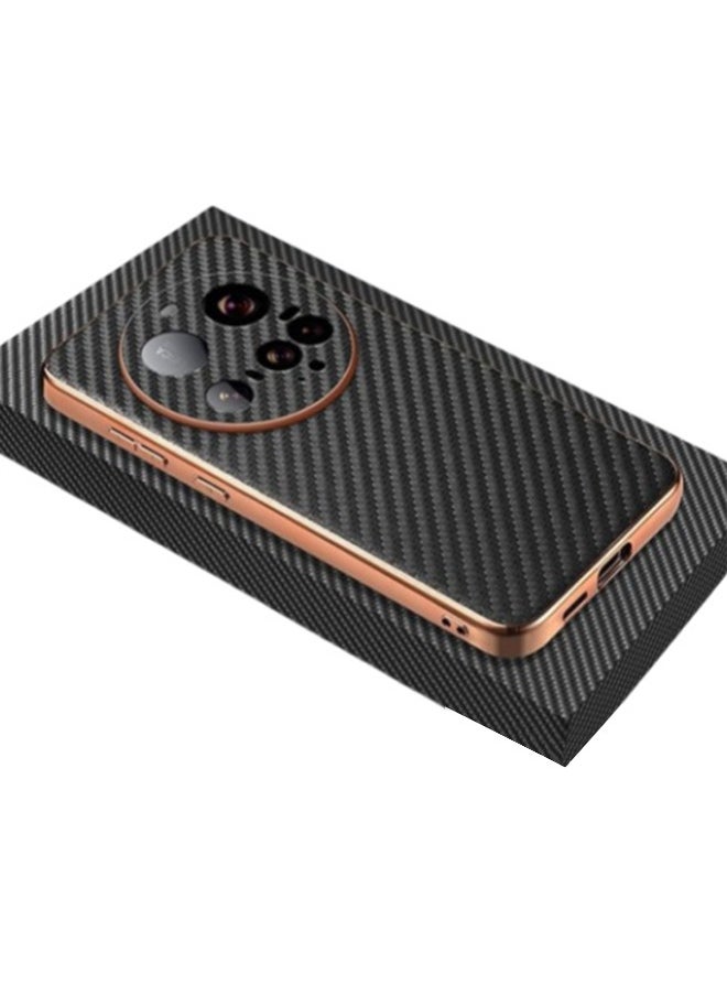 Generic Plated frame carbon fiber texture all inclusive protective cover suitable for Xiaomi 15 Ultra phone case  - Image 5