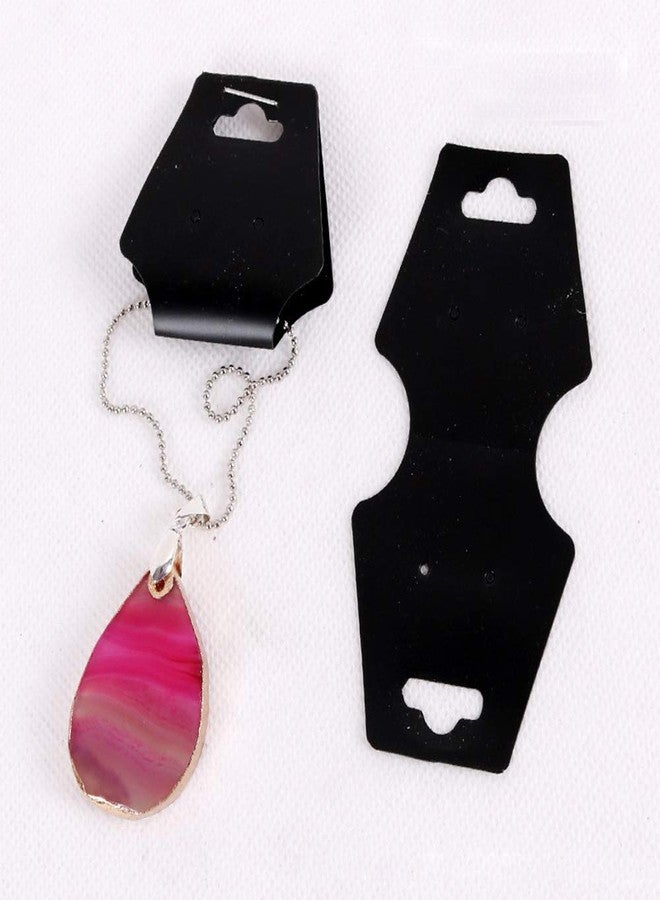 Teensery 100 Pcs Black Necklace Display Cards Blank Necklace Card Holder Jewelry Display Hanging Cards for Necklaces Bracelets Jewelry Hair Ties Hang Price Tags - Image 4