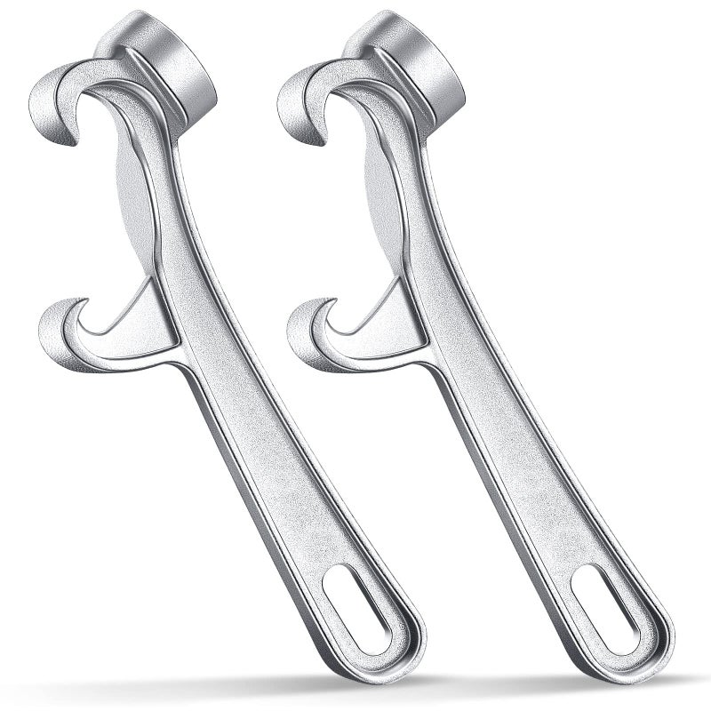 Romooa 2 Pieces Bucket Opener 5 Gallon Silver Aluminum Paint Pail Buckets Lid Opener Wrench Metal Can Lid Remover Tool for Home Industrial Use