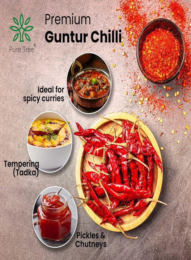 Pure Tree Certified Organic Guntur Mirchi Whole | 200 g | Stemless Guntur Red Chilli Dry | Red Chilly Dried Whole Guntur | Guntur Chilli | Organic Guntur Red Chillies For Pungent Flavor - Image 5