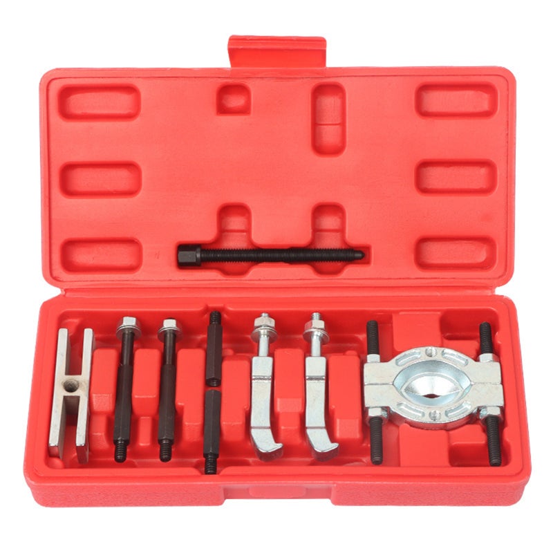 Bearing Puller Kits 9pcs Gearbox Bearing Disassembly Tool Puller Chrome-Vanadium Steel Including Claw Shape Thrust Screw and Long/Short Extension Rod Storage Box Package Disk Range 15-38mm - Image 1
