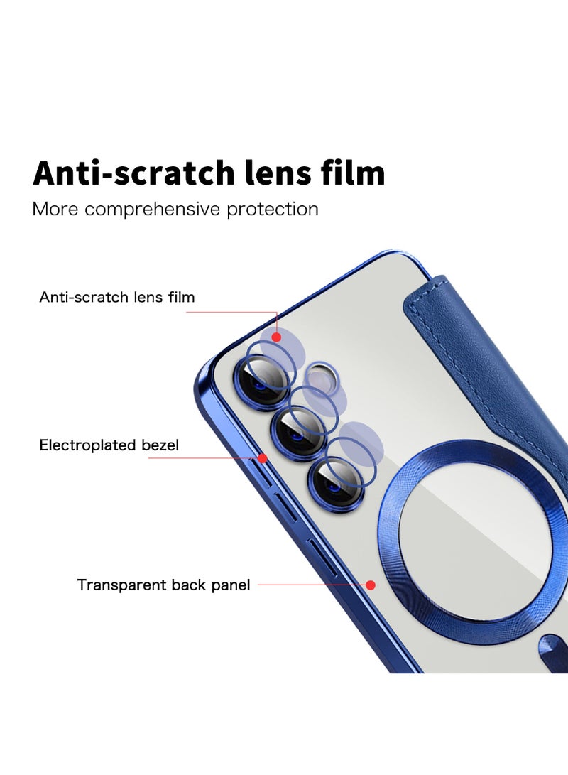 Rock Pow Leather Flip Samsung S24 Plus Case for Samsung 2024 Personalized Texture Leather Flip Phone Case, Flip Leather Case for Samsung with Credit Card Holder - Image 4