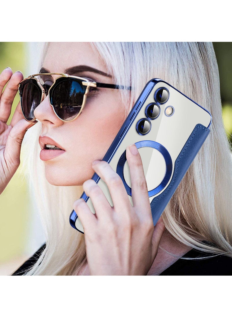 Rock Pow Leather Flip Samsung S24 Plus Case for Samsung 2024 Personalized Texture Leather Flip Phone Case, Flip Leather Case for Samsung with Credit Card Holder - Image 3