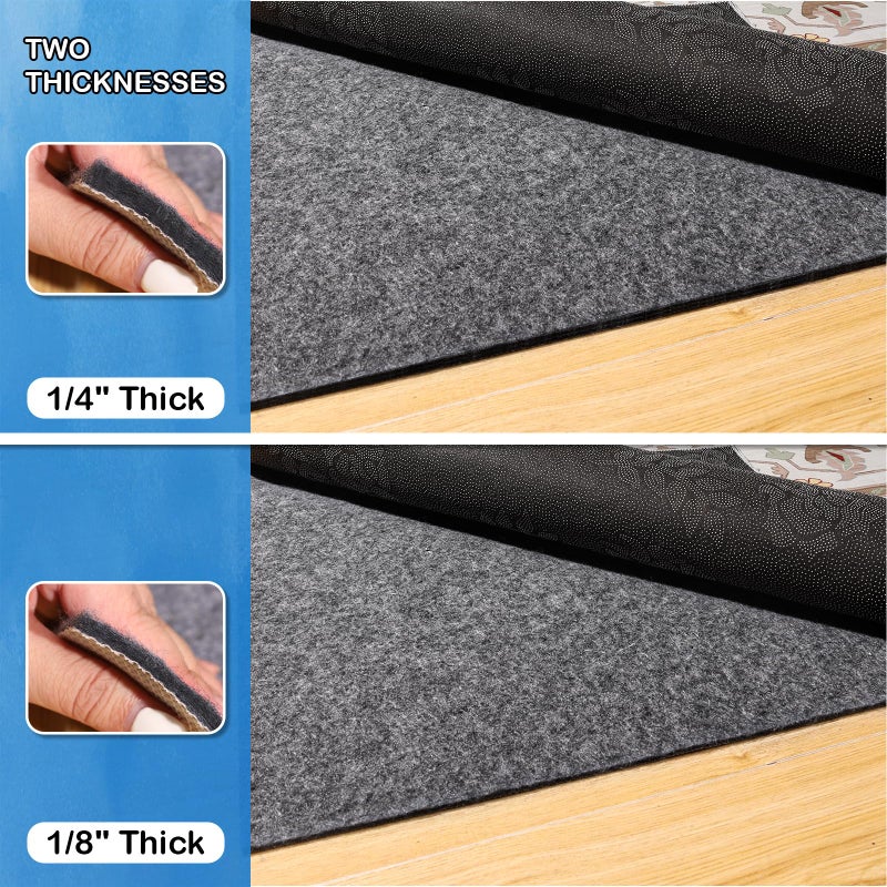 TUOTPE Non-Slip Rug Pads 6 x 9 ft, 100% Waterproof Extra Large Area Rugs Non Skid Rug Pad for All Floors and Finishes Durable Hardwood Floor Protective Felt Keeps Rugs in Place, Safe and Secure - Image 3