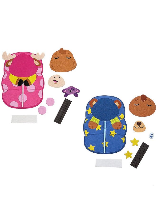 Fun Express 3" x 4" Animals in Sleeping Bag Magnet Foam Craft Kit - Makes 12, Vacation Bible School Supplies - Image 3