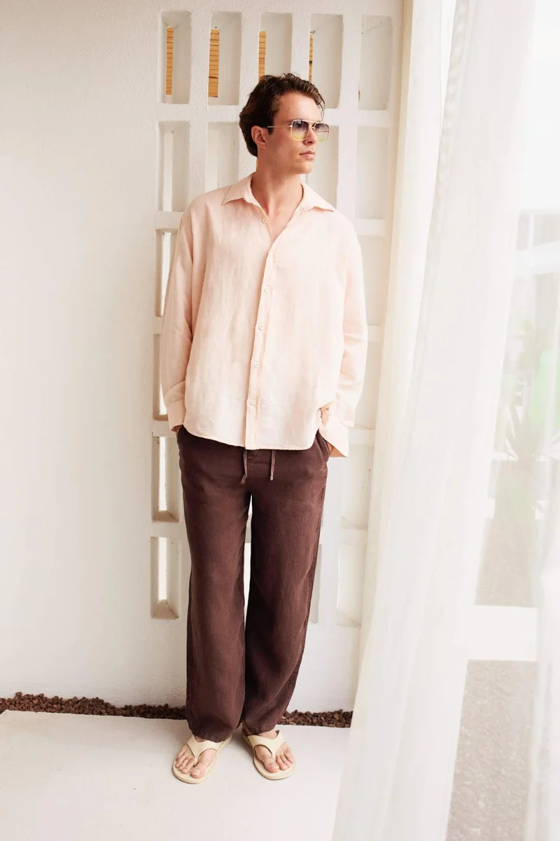 Wide Leg 100% Linen Trousers