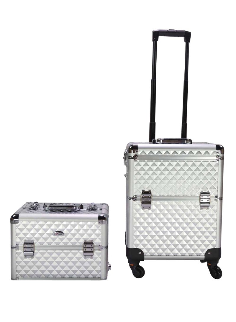 2 in 1 Interchangeable Series Make Up Carrying Cosmetic Train Case - Image 2